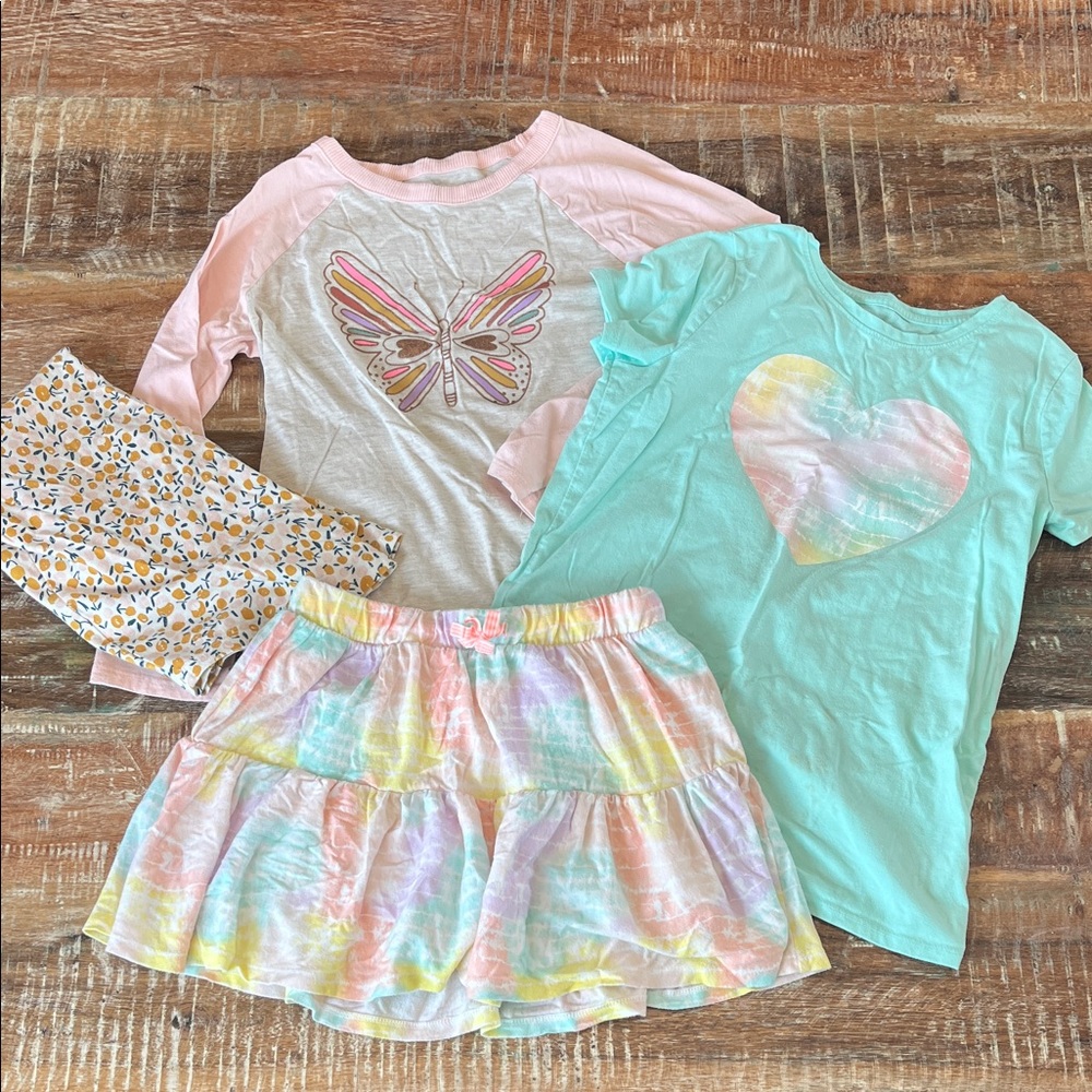 Set of Four Cat and Jack Girls Tops and Skirt